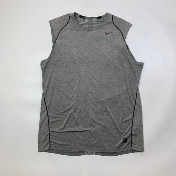 Nike Pro Tank Top Mens XL Extra Large Fitted Grey Heather Training Dri Fit - Picture 2 of 13